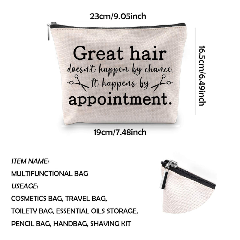 [Australia] - WCGXKO Great hair doesn't happen by chance It happens by appointment Makeup Bag (happens by appointment) 