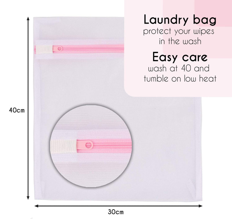 [Australia] - 20 x Microfibre Makeup Remover Wipes with Laundry Bag by Green Face Co | Reusable Soft Facial Cloths for Beauty Routine | Great Make Up Removing Towel or Cleansing Cloth 