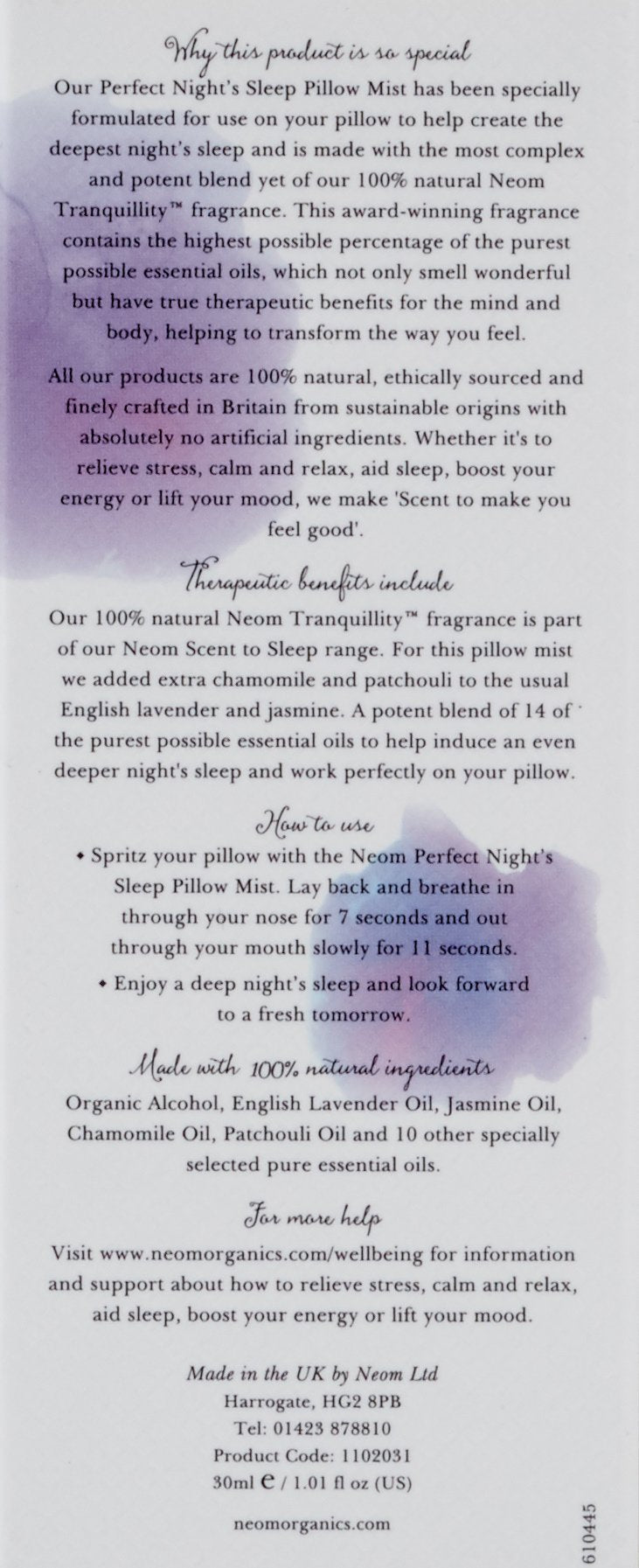 [Australia] - NEOM- Perfect Night's Sleep Pillow Mist Spray, 30ml | Lavender & Jasmine | Scent to Sleep 