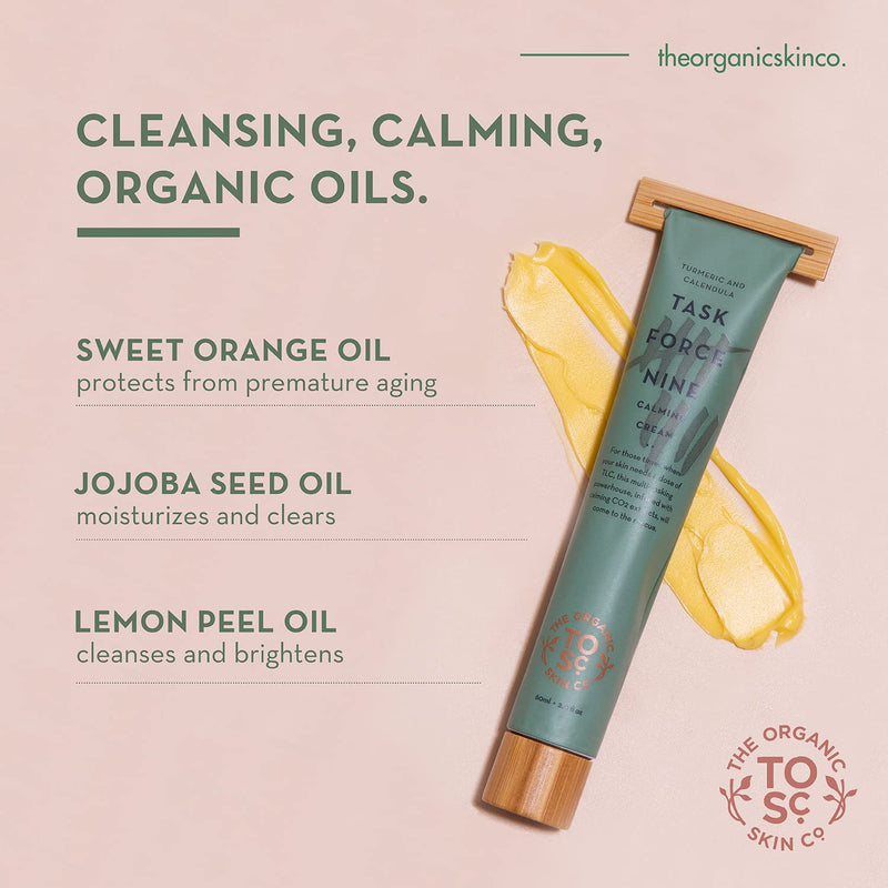 [Australia] - The Organic Skin Co. | Task Force Nine | Calming Cream | Natural Organic Calendula Cream | Natural Skin Rash Aid | Helps Calm Irritated Skin | Certified Turmeric Organic Cream 