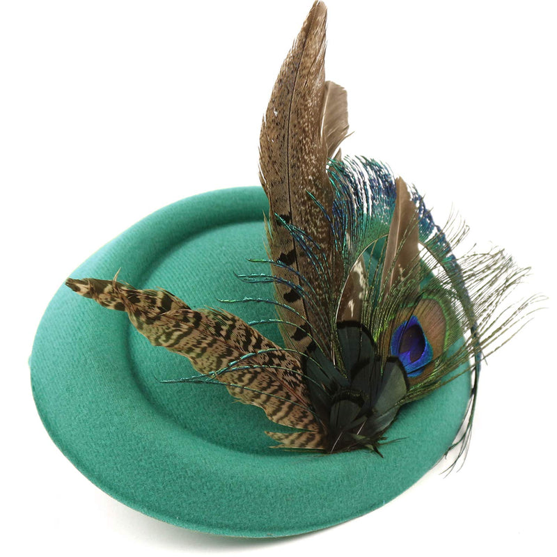 [Australia] - BABEYOND Fascinators Hat Derby Pillbox Hat Cocktail Tea Party Feather Headband Dark Green 