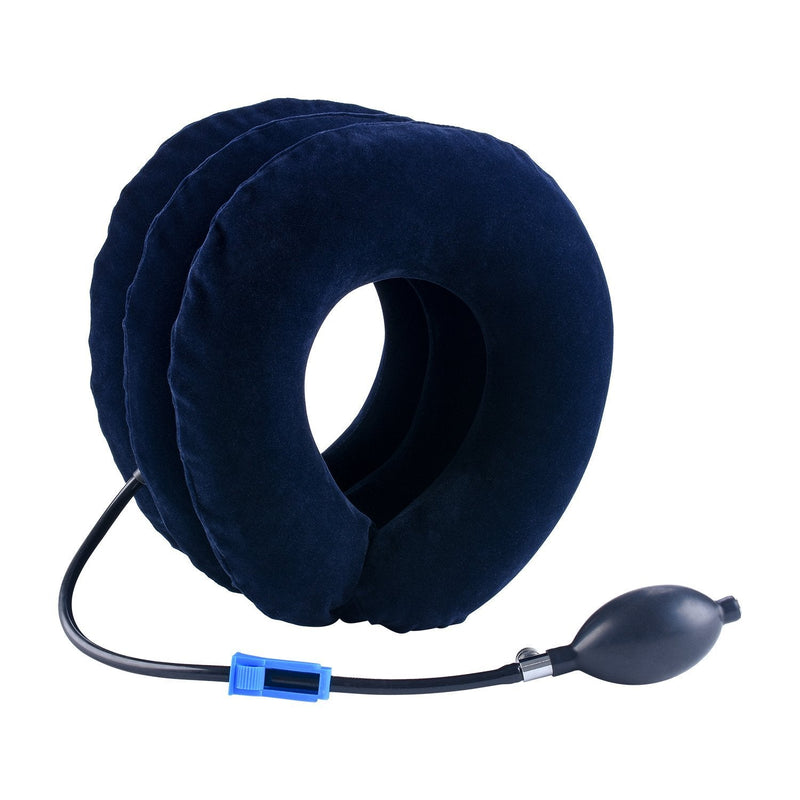 [Australia] - Cervical Neck Traction Device Inflatable Neck Stretcher, Easy to Use for Chronic Neck and Shoulder Pain Relief, Neck Cervical Brace Collar Pillow for HOM Blue 