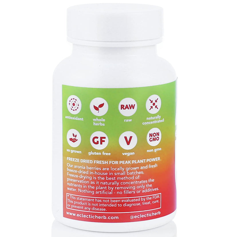 [Australia] - Eclectic Institute Raw Freeze-Dried Organic Aronia Berry Capsules | Supports Heart, Immune System, Digestive, and Urinary Tract Health | 90 CT 