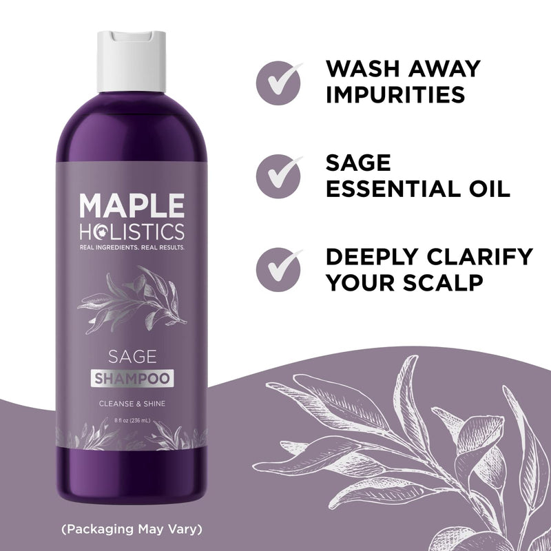 [Australia] - Vitamin Shampoo for Dandruff + Hair Loss - Anti Dandruff Sulfate Free Treatment for Healthy Scalp + Hair Growth - Anti-Aging Damage Repair with Sage - Relieve Itching Flaking Dry Skin + Thinning Hair 