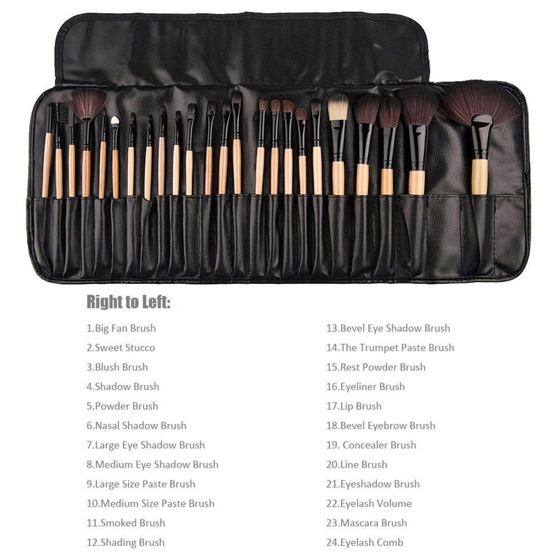 [Australia] - Make up Brushes,Cadrim 24 pcs Natural Hair Professional Makeup Brush Set Travel Makeup Brush Kit with Case (burlywood) yellow 