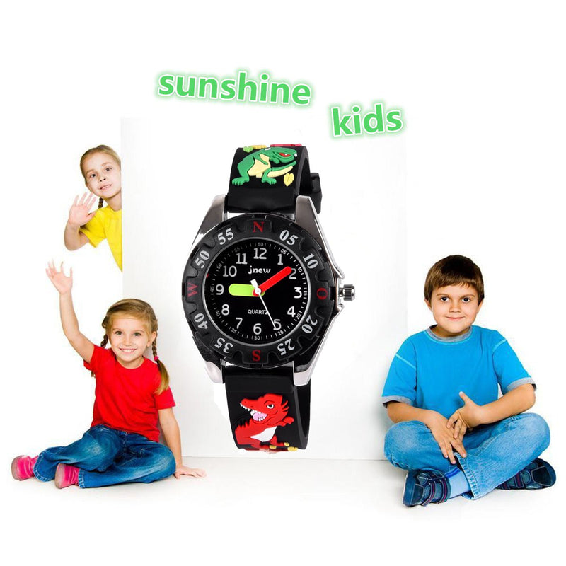 [Australia] - Kids Gift 3D Cartoon Kids Watch, Age 3-8 Toys for 4-10 Year Old Boys Girls Birthday Present for Kids - Best Gifts Black Dragon 