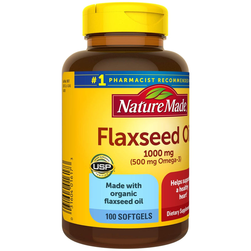 [Australia] - Nature Made Flaxseed Oil 1000 mg Softgels, 100 Count for Heart Health Support 100 Count (Pack of 1) 