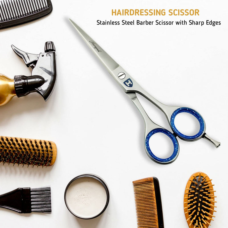 [Australia] - Haryali London Hairdressing Scissors -Professional 6" Hair dressing Scissors Hairdressers Hair Cutting Shears – Hair Cutting Scissors - for Men and Women with Real Leather Pouch 