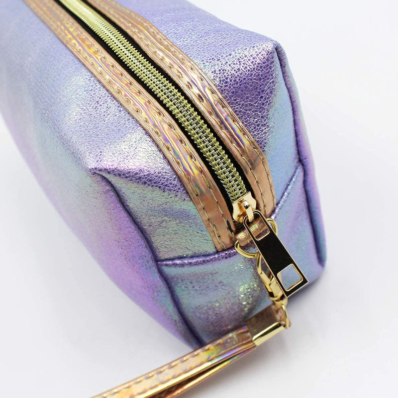 [Australia] - mosstyus Holographic Cosmetic Bag Travel Toiletry Organizer Mermaid Storage Purse Small Make up bags for Girls Blue 