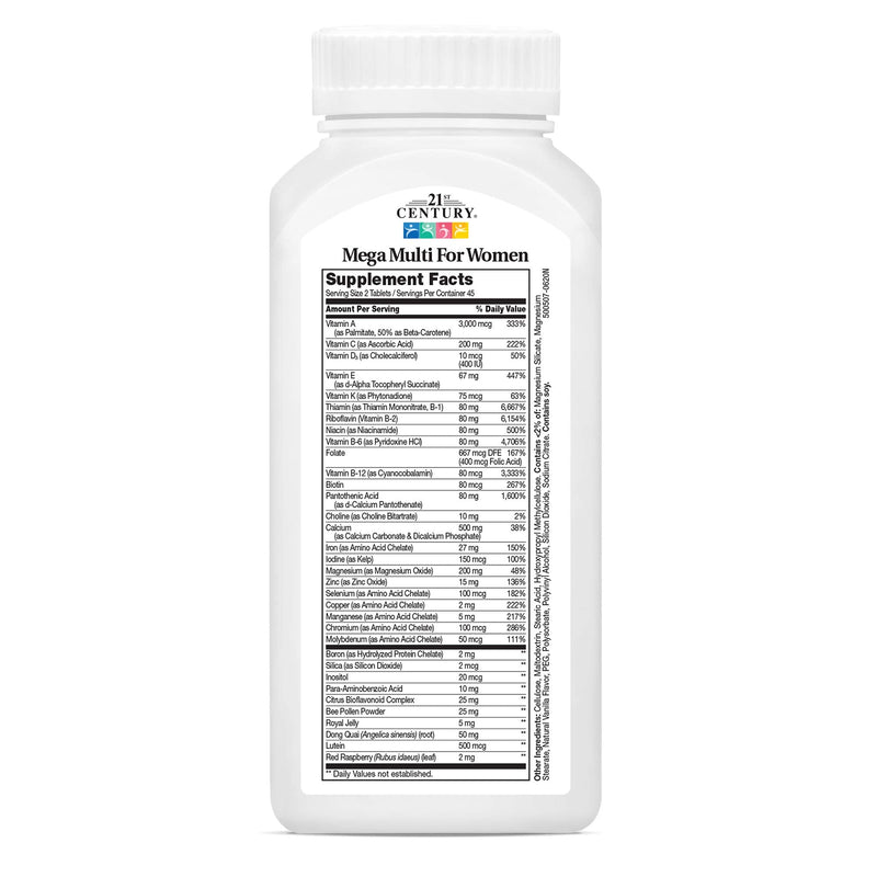 [Australia] - 21st Century Mega Multi for Women Tablets, 90-Count (22659) 