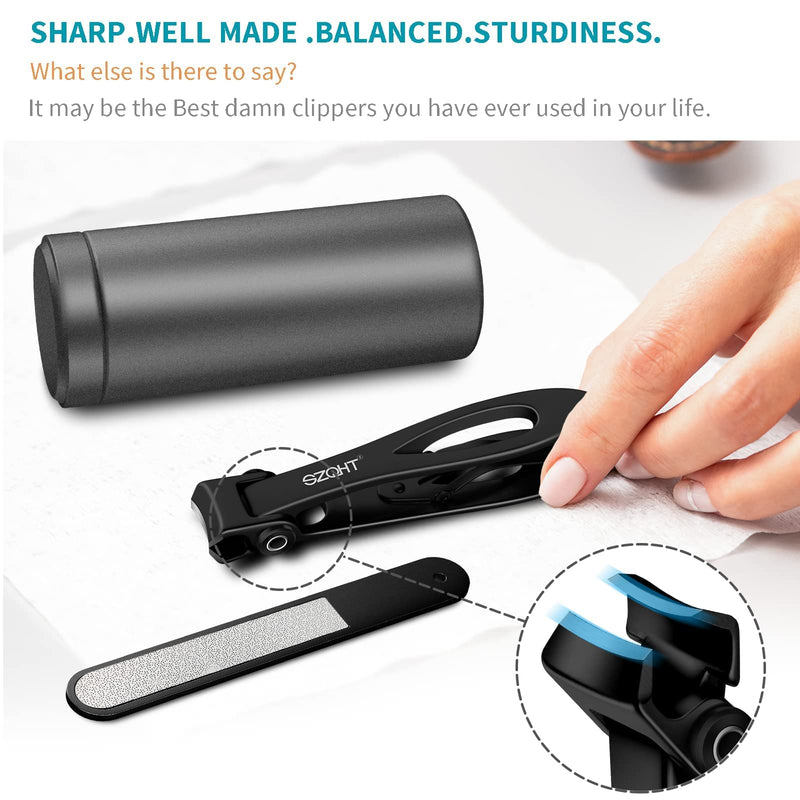 [Australia] - SZQHT Ultra Wide Jaw Opening Nail Clippers Set Toenail Clippers for Thick Nails Cutter for Ingrown Manicure,Pedicure,Men & Women Big(Black) Black 