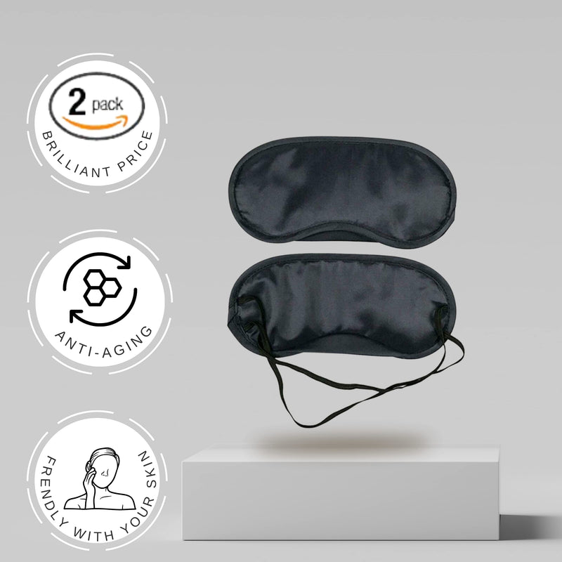 [Australia] - LOYAL 21G (2 Pack) Sleep Masks for Women and Sleep Masks for Man, Super Smooth Eye Mask with Strap 100% Suitable for Lunch Break/Travel/on The Plane/Hotel 