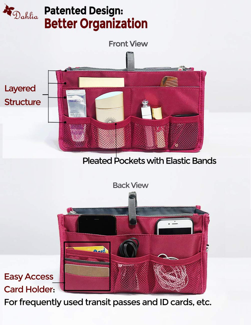 [Australia] - Dahlia's Patented Handbag Purse Organizer Insert - STURDY Flexible Blue 