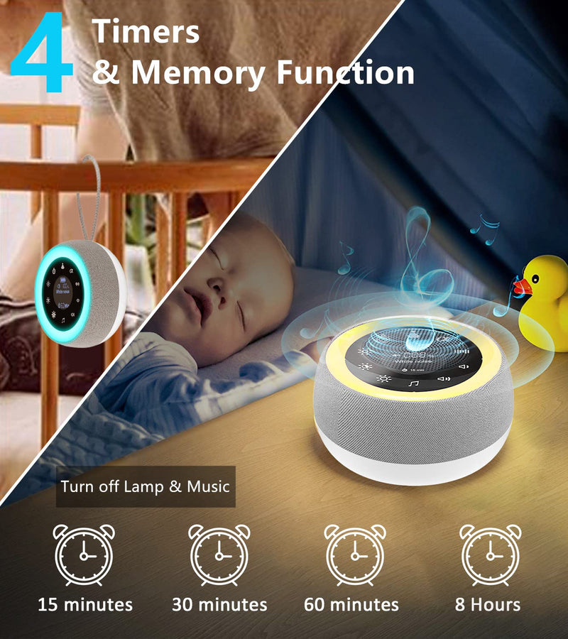 [Australia] - [2 in 1] White Noise Machine Baby, Portable Sound Machine Baby for Adults Kids with Night Light, 32 Soothing Sounds, USB Rechargeable & Headphone Jack, Sleep Sound Machine for Sleeping,Travel,Office 