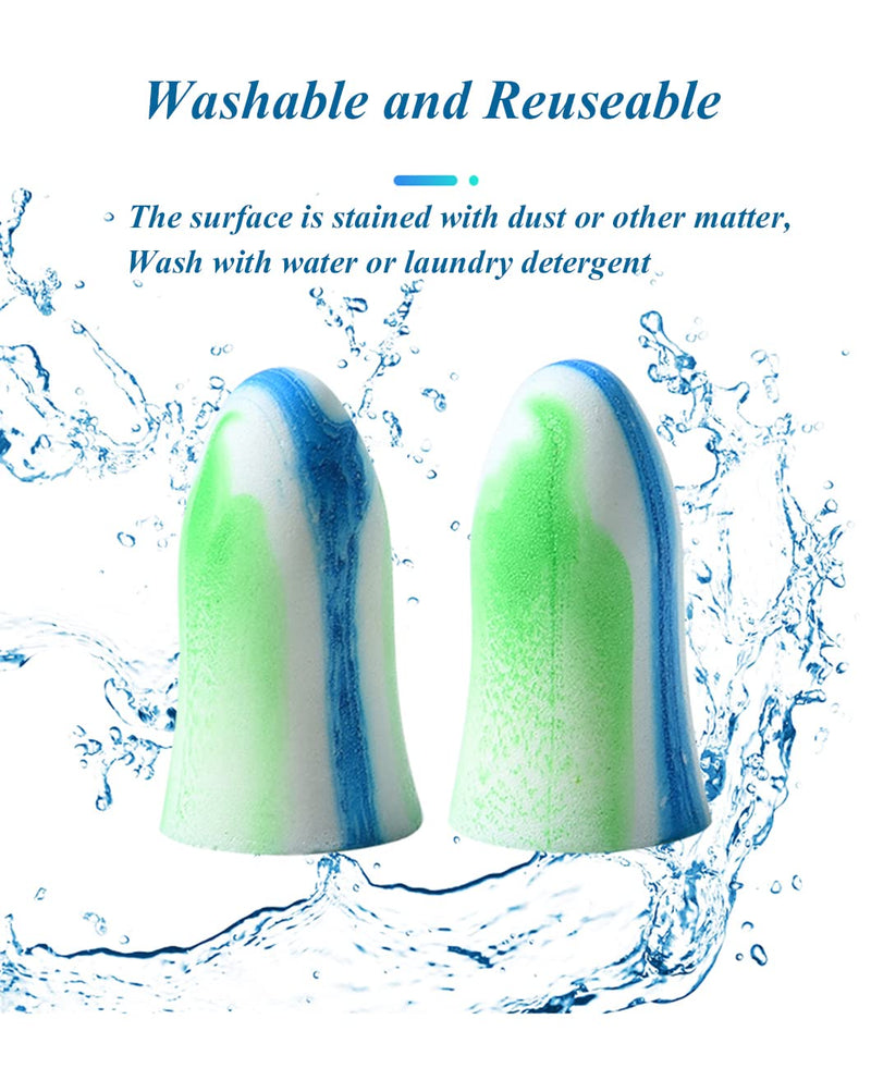 [Australia] - 5 Pairs Soft Ear Plugs for Sleep Reusable Noise Cancelling Earplugs for Sleeping Shooting Airplanes Concerts Mowing (Blue+Green) Blue+green 