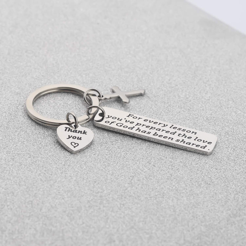 [Australia] - BAUNA Sunday School Teacher Appreciation Gifts for Every Lesson You've Prepared The Love of God Has Been Shared Religious Bible Study Teacher Keychain Gift Sunday School Teacher Keychain 