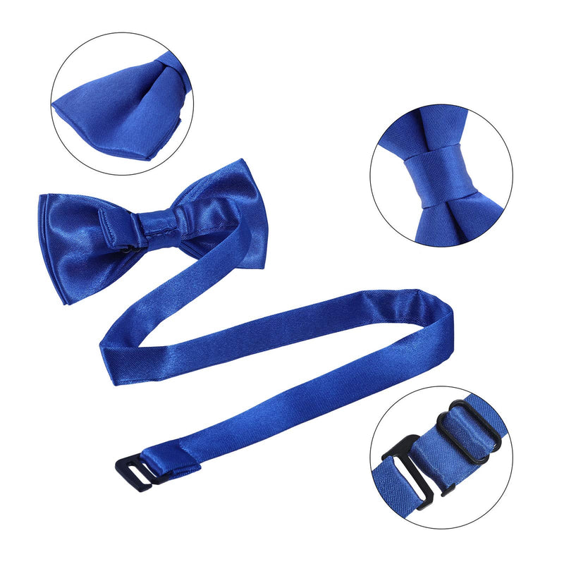 [Australia] - Kids Suspender Bowtie Necktie Sets - Adjustable Elastic Classic Accessory Sets for 6 Months to 13 Year Old Boys & Girls Royal Blue 31.5 Inches (Fit 6 Years to 13 Years) 
