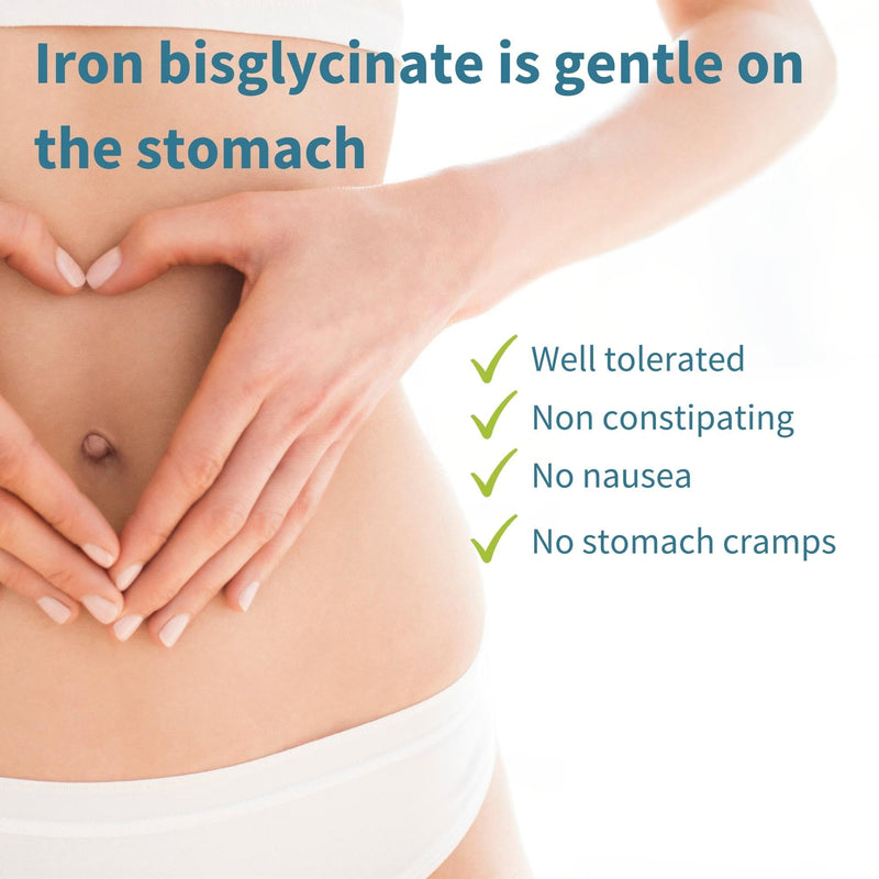 [Australia] - High Absorption Chelated Iron Bisglycinate 20mg with Vitamin C, Gentle Formula, Clean Label & Targeted Release, One Daily, Vegan, 180 Tablets, by Igennus 