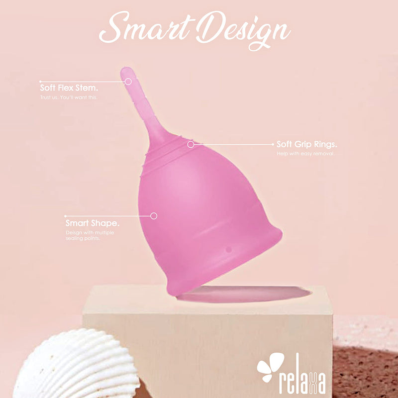 [Australia] - Relaxa Menstrual Cup Silicon of Medical Grade Reusable Super Soft Cups Flexible Period Product Menstruation Cup Perfect Period Cups for Womens L (Pack of 1) 