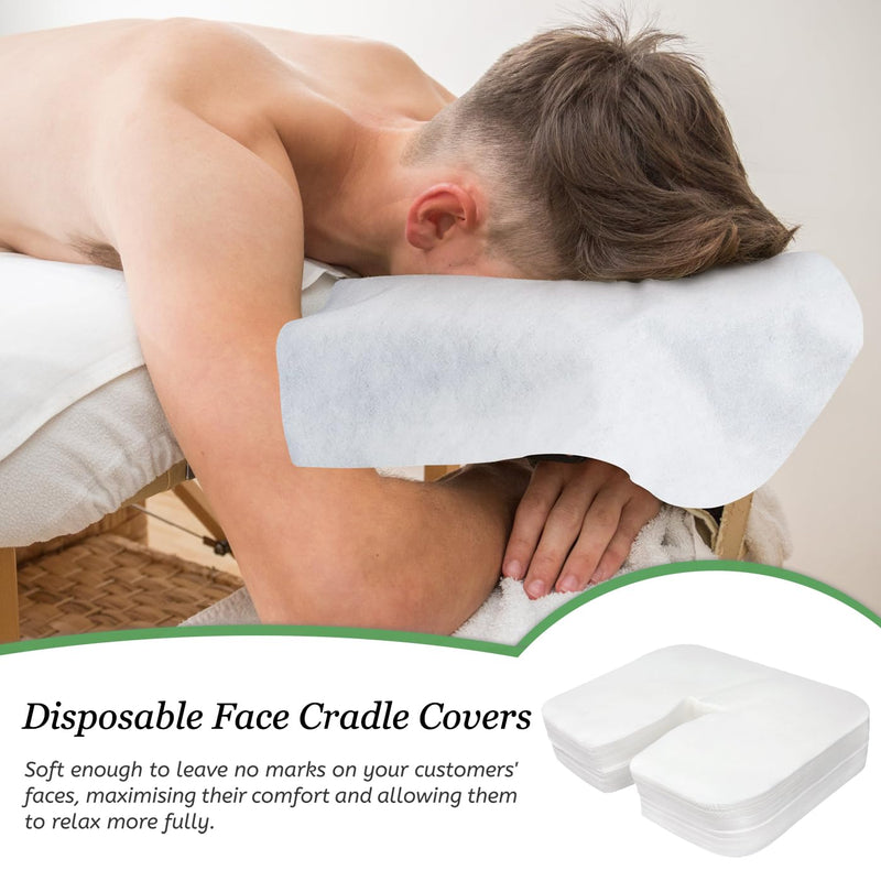 [Australia] - Disposable Face Cradle Covers, Luriseminger 100pcs Massage Face Covers Disposable Face Rest Covers Non-Woven Head Cradle Covers- 14.17 x 10.6 inches/ 36 x 27cm (100) 100 
