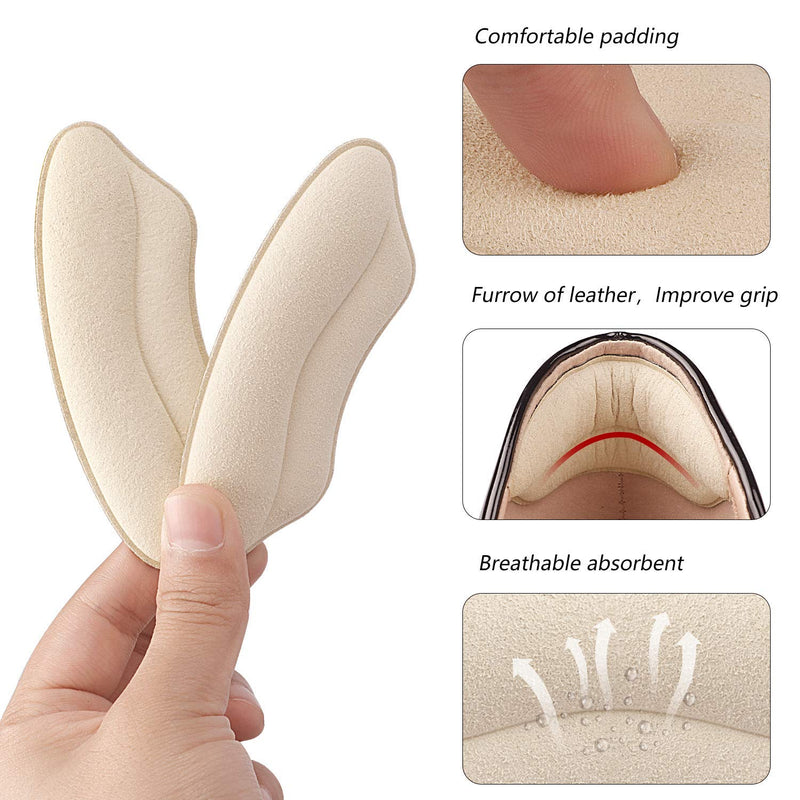 [Australia] - Makryn Premium Heel Pads Inserts Grips Liner for Men Women,Back of Heel Protectors Cushions Prevent Too Big Shoe from Heel Slipping,Blisters,Filler for Loose Shoe Fit-4Pairs (Pale Apricot) Pale Apricot 