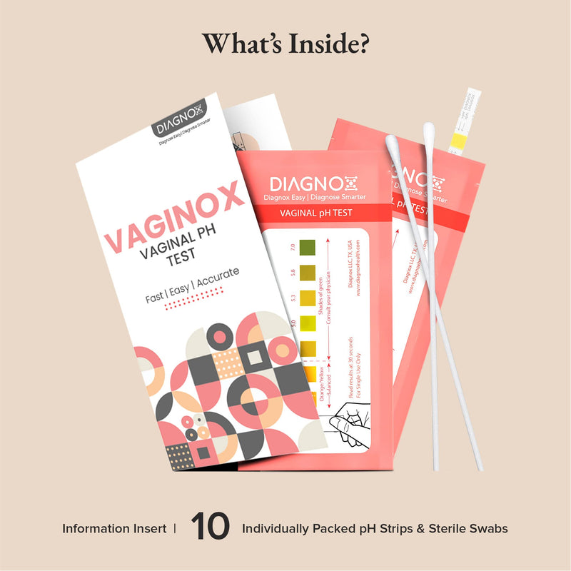 [Australia] - Vaginox Vaginal PH Test Strips | Monitor Vaginal PH Balance and Yeast Infection Test | Individually Packed BV Test Strips for Women – Easy to use Feminine PH Test Strips (10 Pack) 10 