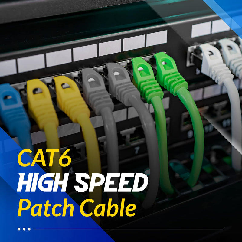 [Australia] - Newyork Cables 5 FT Pack of 10 Cat6 Ethernet Patch Internet Cable | Short Cat 6 Snagless Network Cable, Cat6 Cable, Cat 6 Cable, Networking Cable in Yellow 5 Feet 