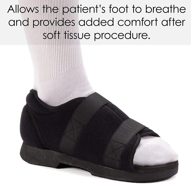 [Australia] - Ossur Soft Top Post-Op Shoe (Male) | Post Surgery, Soft Tissue Procedures and Post Trauma Recovery | Open-Toe, Breathable Top with Extended Straps and Dual Side Closure | Small Size 