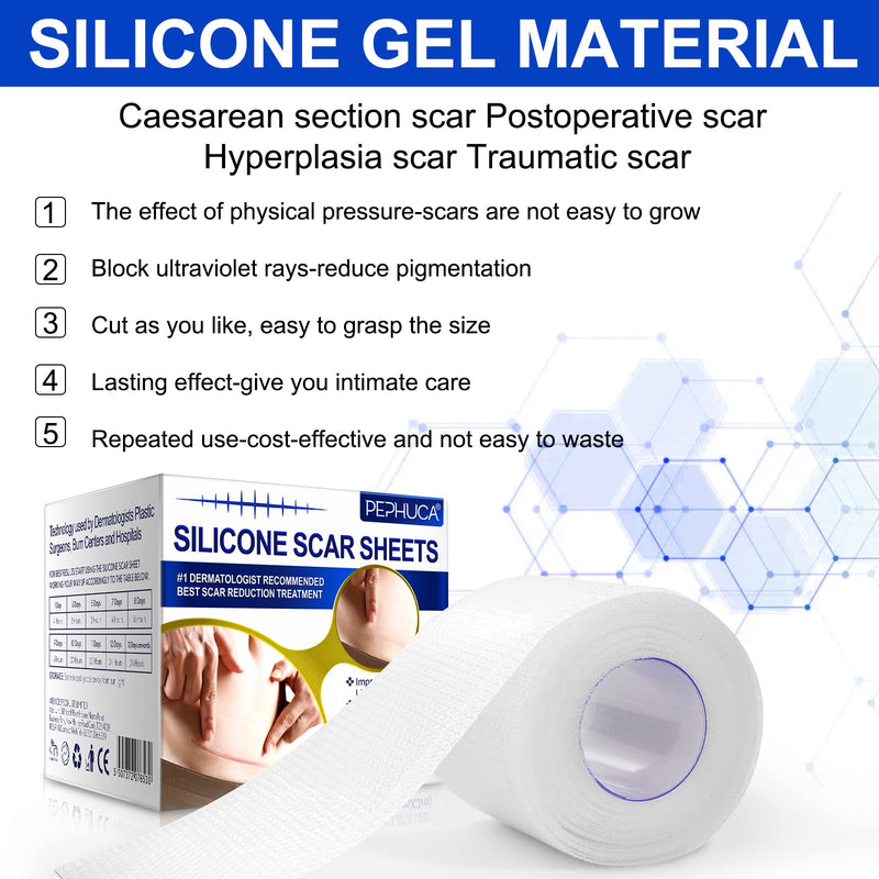 [Australia] - Advanced Silicone Scar Sheets, Transparent Scar Strips, Gel Tape for Scar Removal, Reusable and Effective Removal New and Old Scars(4X300CM) 