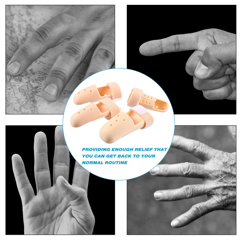 [Australia] - 10 Pieces Finger Splint Mallet Finger Support Finger Splint Brace Plastic Finger Support Protector for Adjustable Finger Immobilizer for Basketball Finger Joint Protection, 5 Sizes 