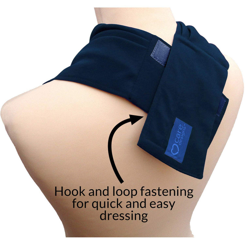 [Australia] - Care Designs Pashmina Scarf Style Adult Bib Clothing Protector, Stylish & Dignified, Unisex, Waterproof, Washable, Machine Wash, Special Needs (Navy)… Navy Blue 