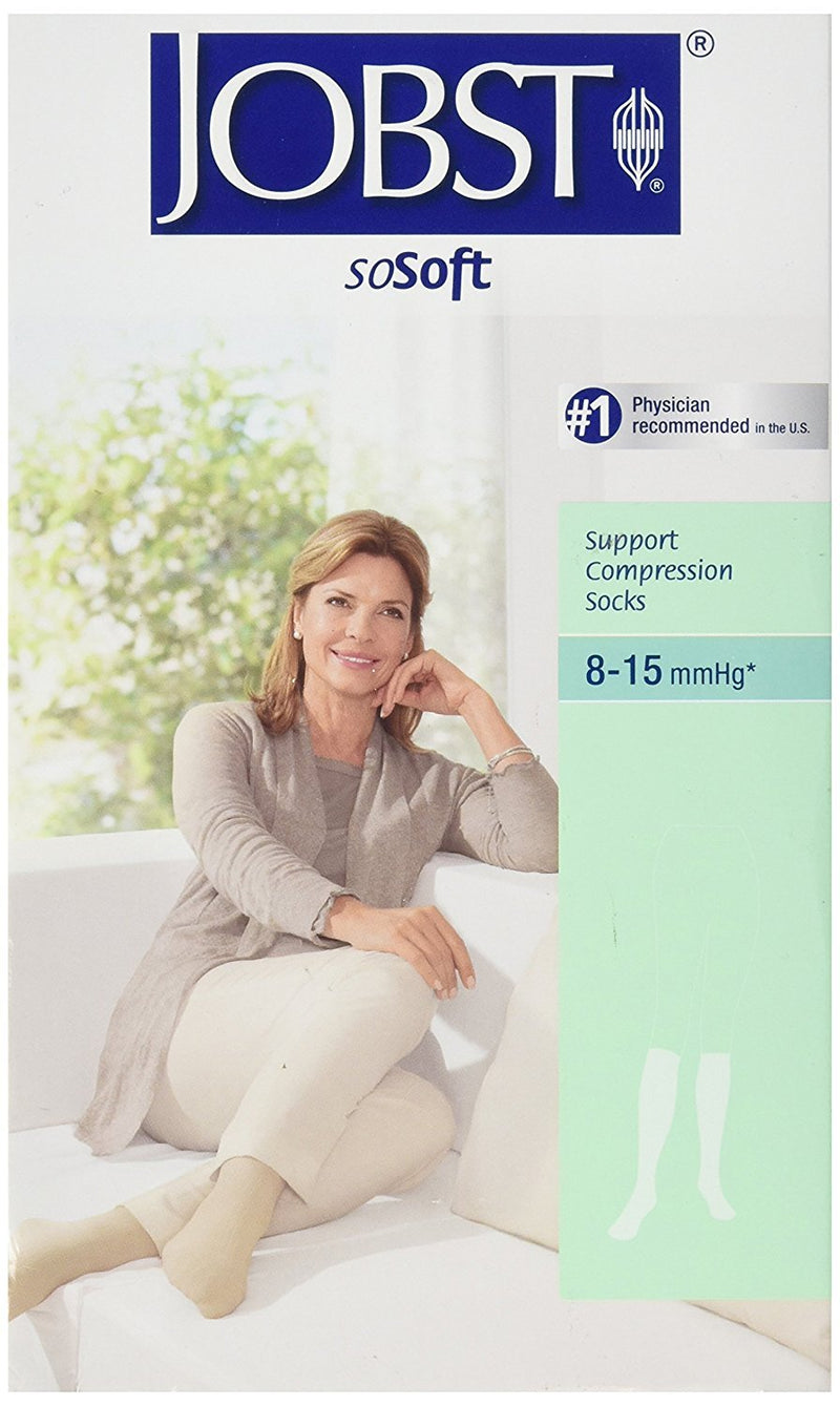 [Australia] - JOBST soSoft, Knee High Compression Socks, Brocade, 8-15 mmHg, Sand, MD 