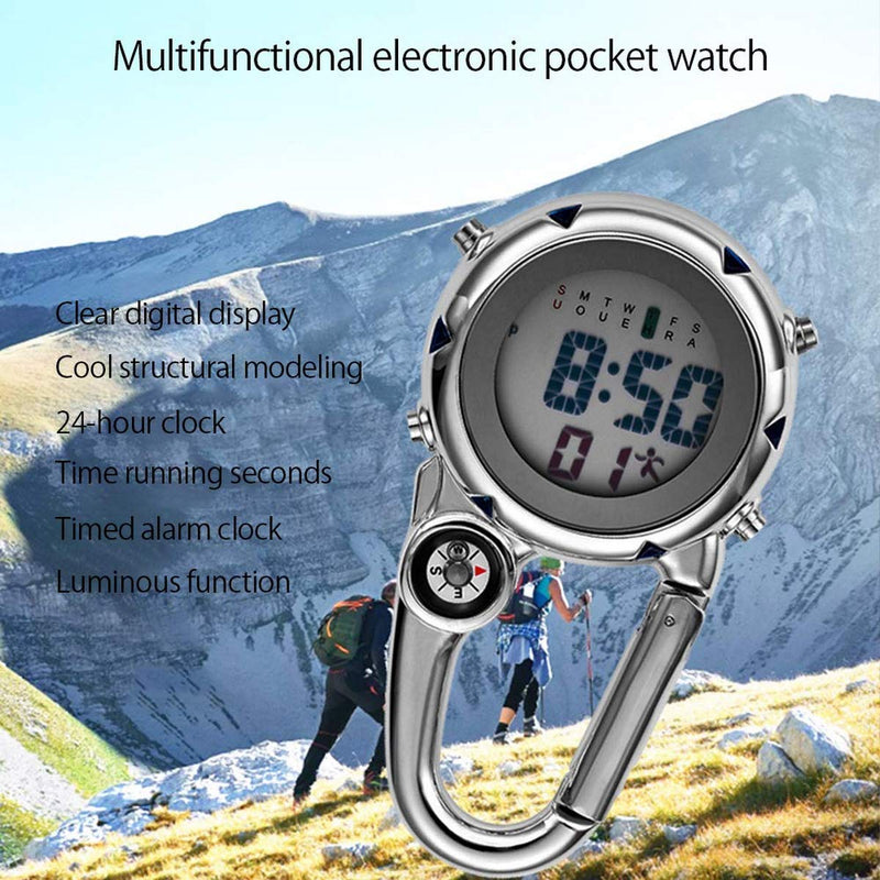 [Australia] - Carabiner Watch, Multifunctional Luminous Clip on Carabiner Watch Mini Quartz Watch Compass, Clip On Luminous Multifunctional Carabiner Watch for Outdoor Climbing Activities 
