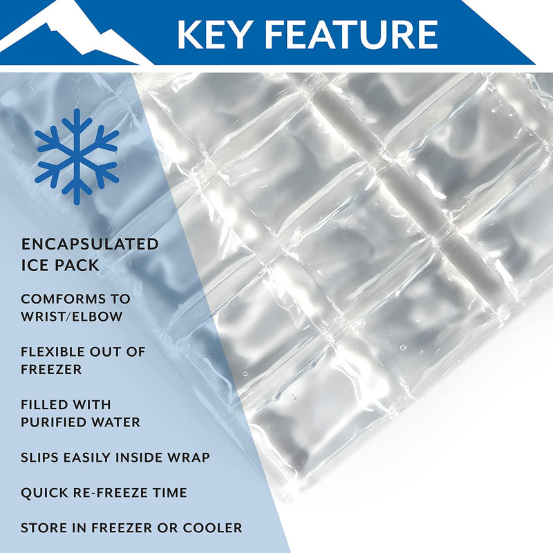 [Australia] - Polar Ice Wrist/Elbow Wrap, Universal Size – Delivers Cryotherapy with Compression – Conforms to The Wrist or Elbow – Use Post-Surgery, During Rehab, or After Physical Activity – Made in The USA 