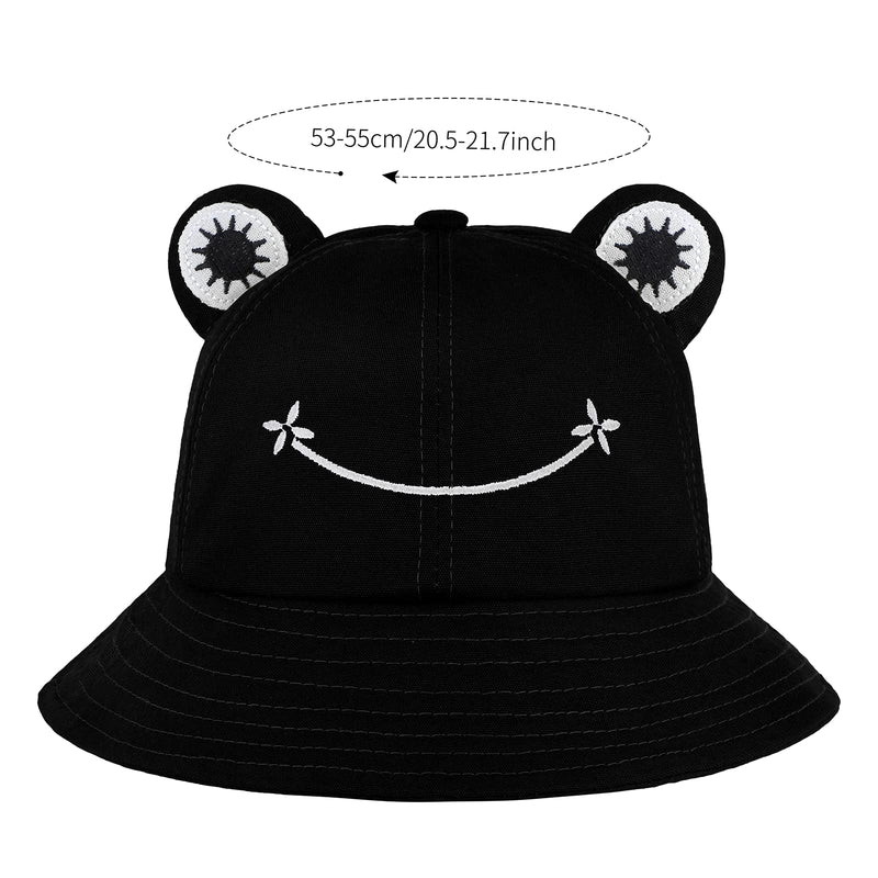 [Australia] - Cooraby Frog Bucket Hat Sun Hat Foldable Fisherman Hat Bucket Hat Unisex Bucket Sun Hat Outdoor 53-55 cm Black 