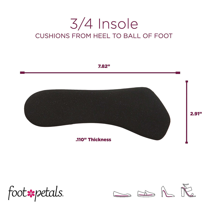 [Australia] - Foot Petals, 3/4 Length Cushion Shoe Insert, Women's Dress, High Heels, Boots and Flats, Prevents Feet from Sliding Khaki One Size 
