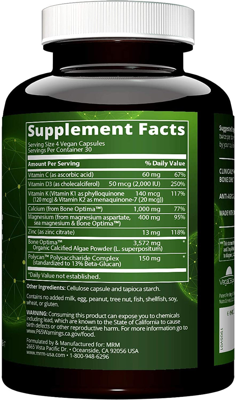 [Australia] - MRM - Vegan Bone Maximizer, Supports Bone Strength, Density & Health, Made from Organic Certified Algae (120 Vegan Capsules) 