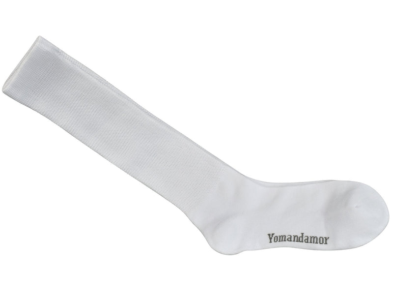 [Australia] - Yomandamor Women's Non-binding Cotton Knee-Hi Diabetic Socks Boot Socks with Cushion Sole and Seamless Toe,4 Pairs L Size 9-11 4 Pairs Solid White 