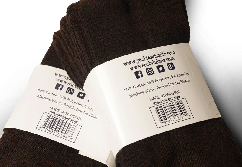 [Australia] - Yacht & Smith Men's Diabetic Neuropathy Edema Socks, Cotton Crew, Ankle Medical Sock 12 Pairs Mens Brown One Size 