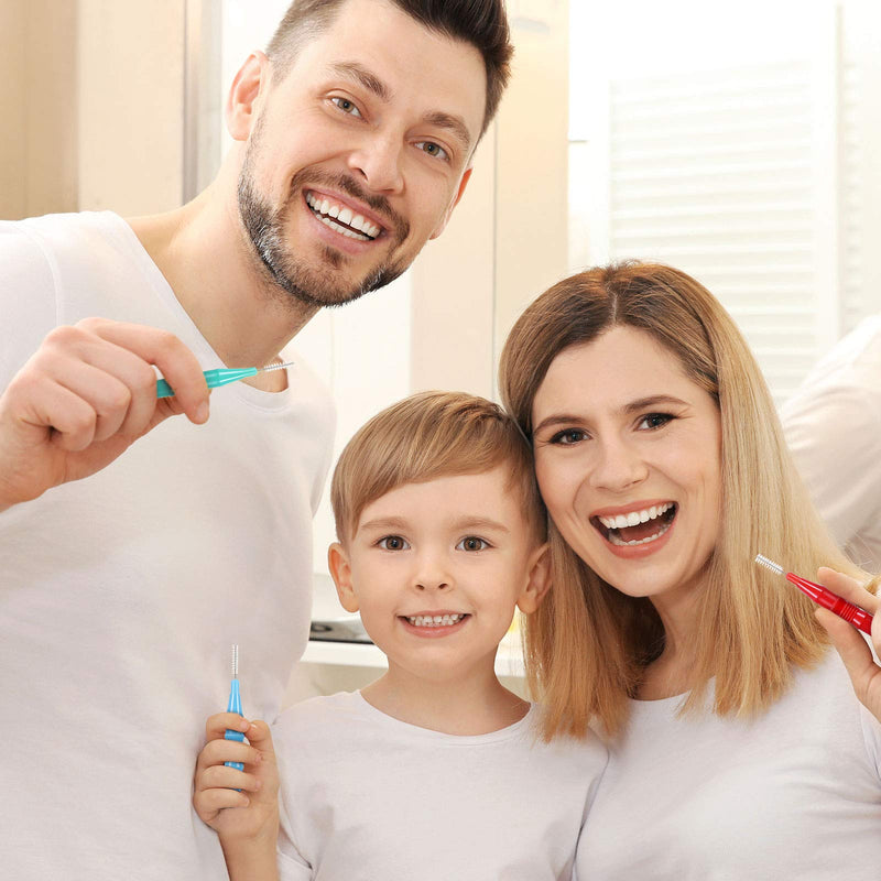[Australia] - Interdental Brush Toothpick Dental Tooth Flossing Head Dental Brush Oral Dental Flosser Toothpick Cleaners Tooth Cleaning Tool with Storage Box, Red, Blue, Green, Orange (40) 40 