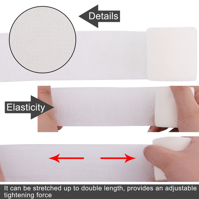 [Australia] - BQTQ 30 Rolls Self Adhesive Bandage Wrap White Adhesive Wrap 2 inch Self Adherent Wrap Stretch Bandages Self Stick Bandage Wrap Tape for Wrist Ankle Swelling Sprains (White) 