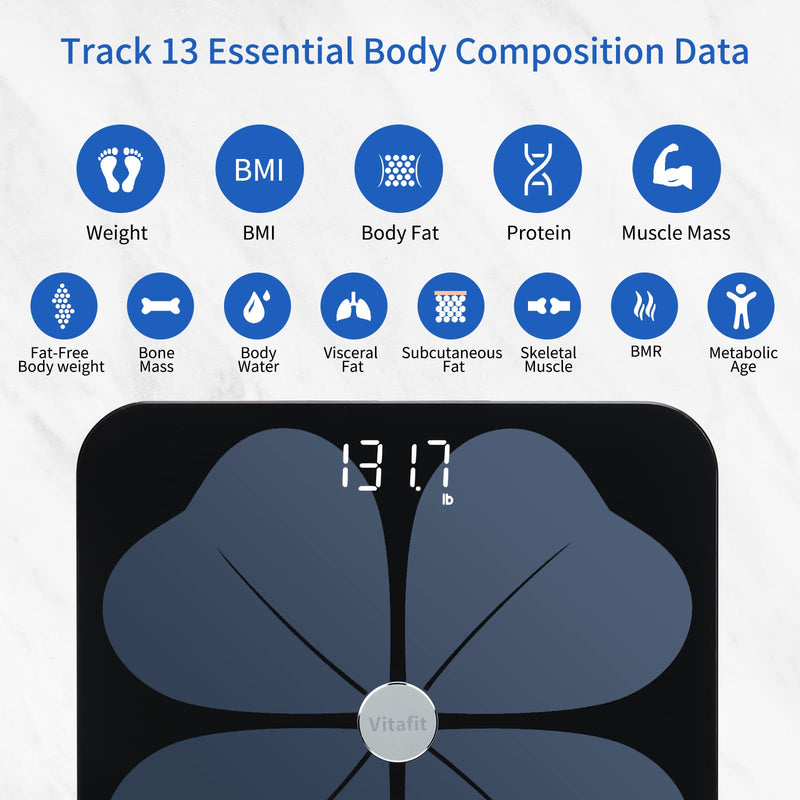 [Australia] - Vitafit Smart Body Fat Scale with app and Kitchen Scale 33lb 