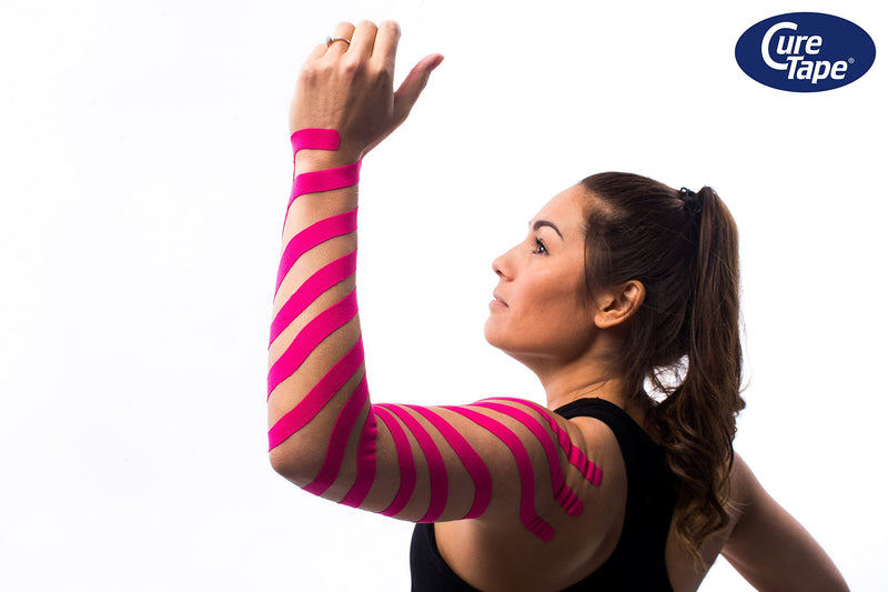 [Australia] - CureTape Classic 5cm | Waterproof Kinesiology Tape | Medical Kinesiology Tape | Increase Mobility & Performance | Reduce Joint Pain | Recover Faster | Pink 