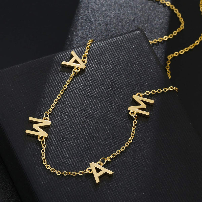 [Australia] - yfstyle Mama Necklace Gifts for Mom 18K Yellow Gold Plated Dainty Mom Necklace Mother's Day Necklace Gift for Mother Grandma Mama Letter Necklace Initial Necklace 