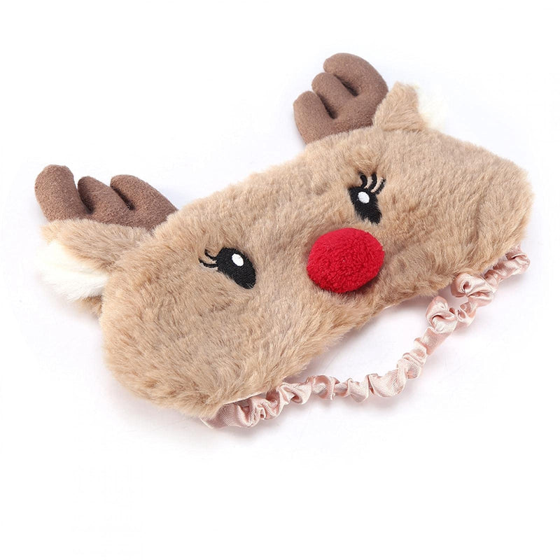 [Australia] - Christmas Sleeping Mask Cute Animal Eye Cover Sleeping Mask Deer Winter Carton Nap Eye Shade Mask for Girls Women Adult(Elk) Elk 