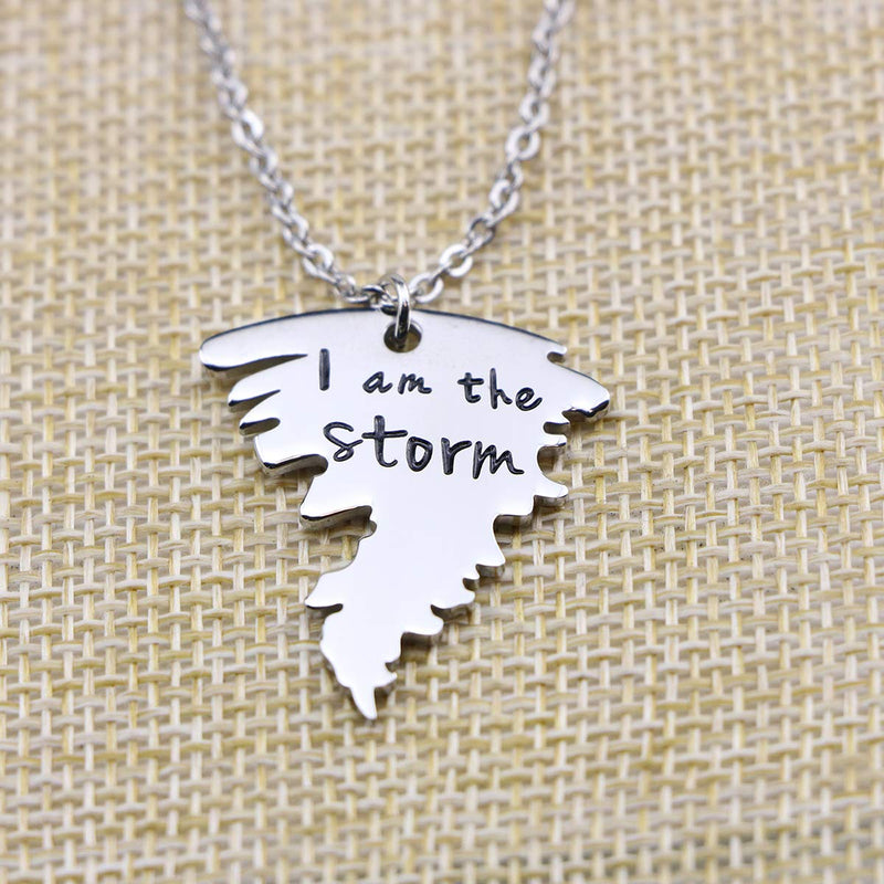 [Australia] - Awegift I Am The Storm Jewelry Inspirational Quote Statement Tornado Pendant Necklace Gift for Brave Cancer Fighter 