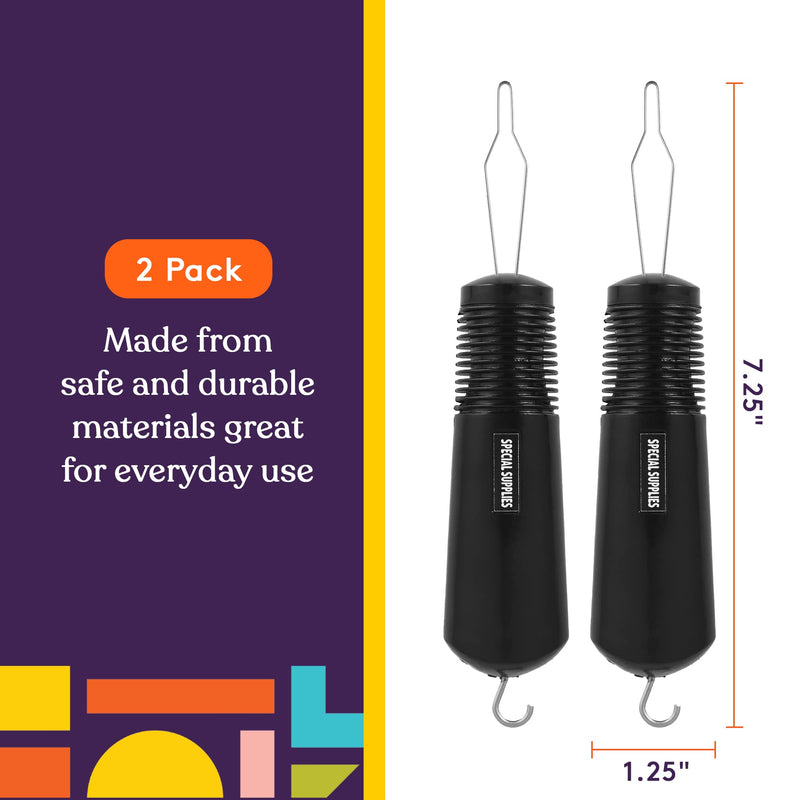 [Australia] - Special Supplies Button Hook (2 Pack) Wire Loop Pull Through - Shirt, Dress, Collar - Non-Slip, Ribbed Grip for Seniors, Arthritis Sufferers - Wide Gripper, Puller Dressing Aid (Universal) 2 Pack 