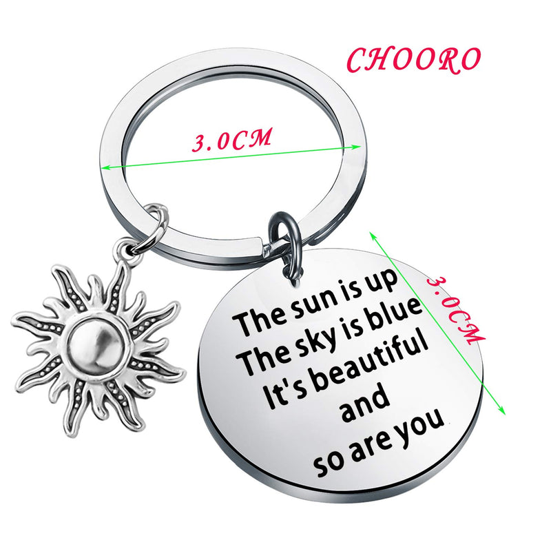 [Australia] - CHOORO Lyrics Gift The Sun is Up The Sky is Blue It's Beautiful and So are You Sun Charm Keychain sun is up keychain 