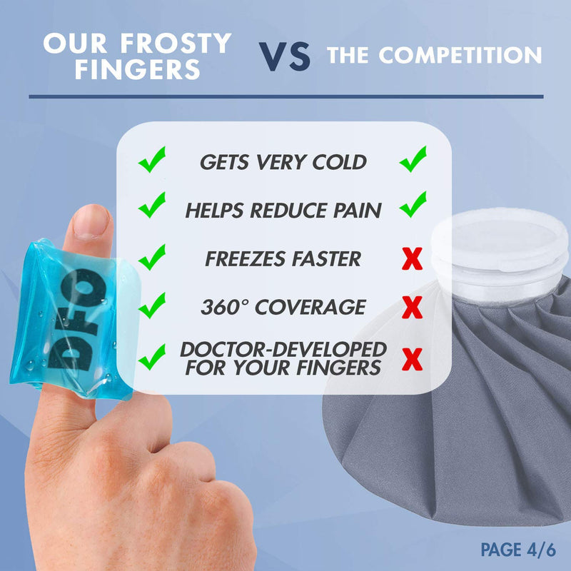 [Australia] - Dr. Frederick's Original Frosty Fingers - 2 Ice Packs for Fingers, Thumbs & Toes - Fast-Freezing & Reusable - for Injuries, Arthritis, & Chronic Pain 