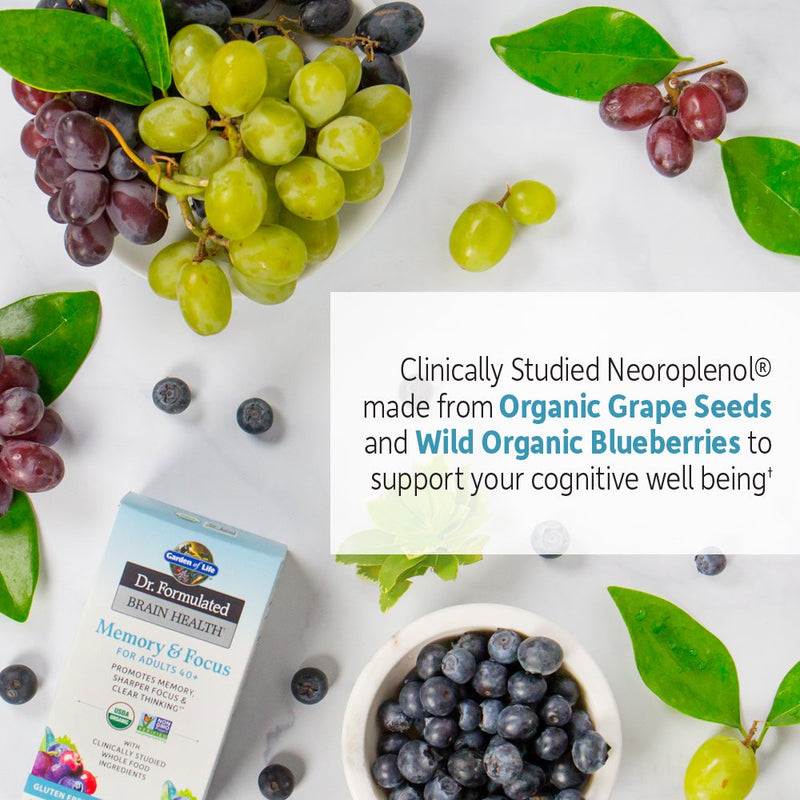 [Australia] - Garden of Life Dr. Formulated Brain Health Memory & Focus for Adults 40+, 60 Count 